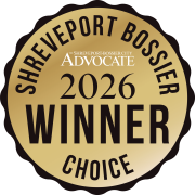 Shreveport Bossier 2026 Winner Badge - The Shreveport-Bossier City Advocate Choice Award Seal in Gold.